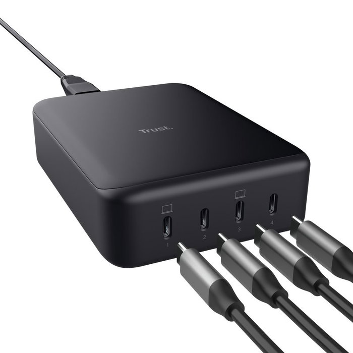 Trust Maxo Cargador de sobremesa 4xUSB Tipo-C 240W compatible con portátiles